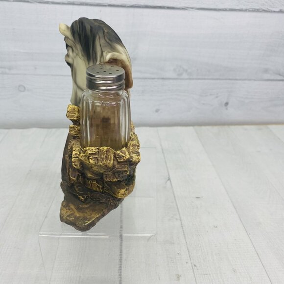 DWK 2010 Animal Gray Black Horse Resin Holder w Salt And Pepper Shaker Set 3 - Picture 3 of 15